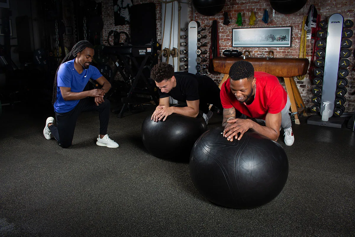 Trainingssessie met stability balls